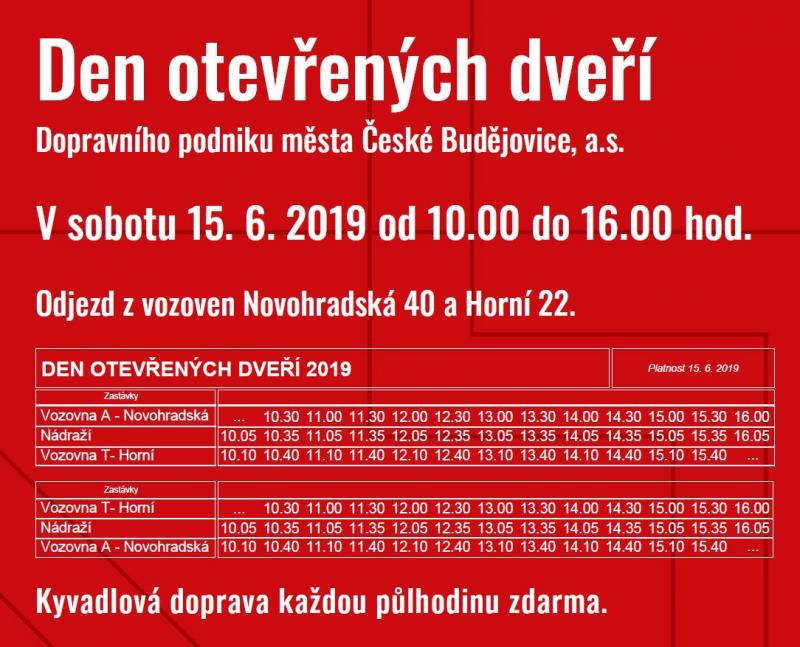 Den otevřených dveří připomene 110 let MHD v Českých Budějovicích 