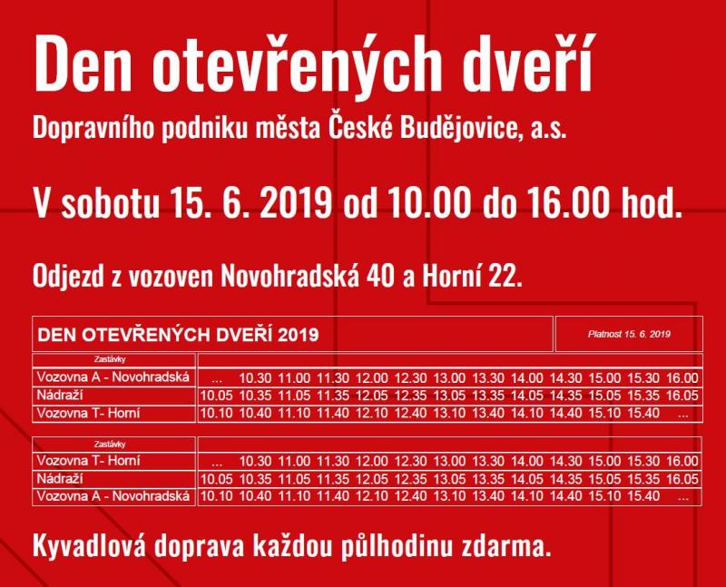 Den otevřených dveří připomene 110 let MHD v Českých Budějovicích 