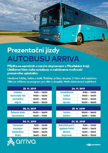 Arriva se jede představit do obcí na Plzeňsku, v polovině příštího roku začne vozit cestující