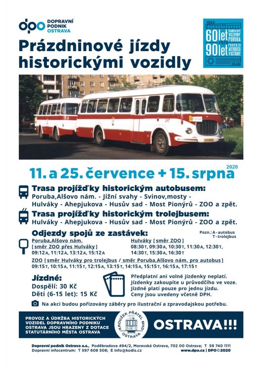 Prázdninové jízdy historickými vozidly v Ostravě