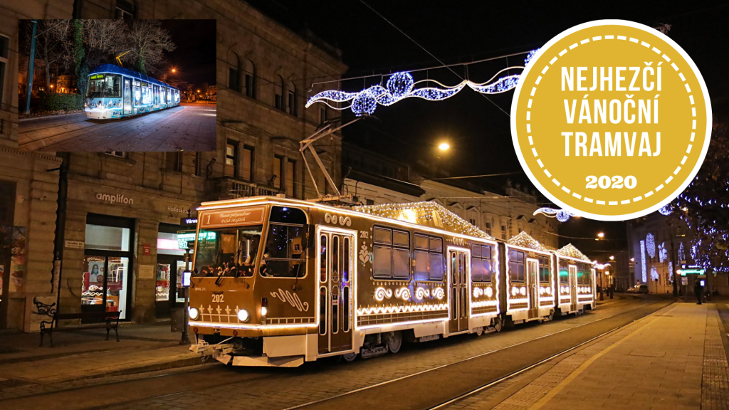 Nejhezčí Vánoční tramvaj jezdila v roce 2020 v maďarském Miskolci 