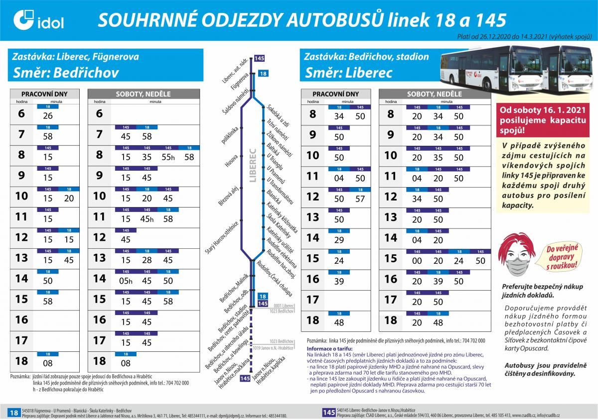 O víkendu budou posíleny autobusové linky do Bedřichova