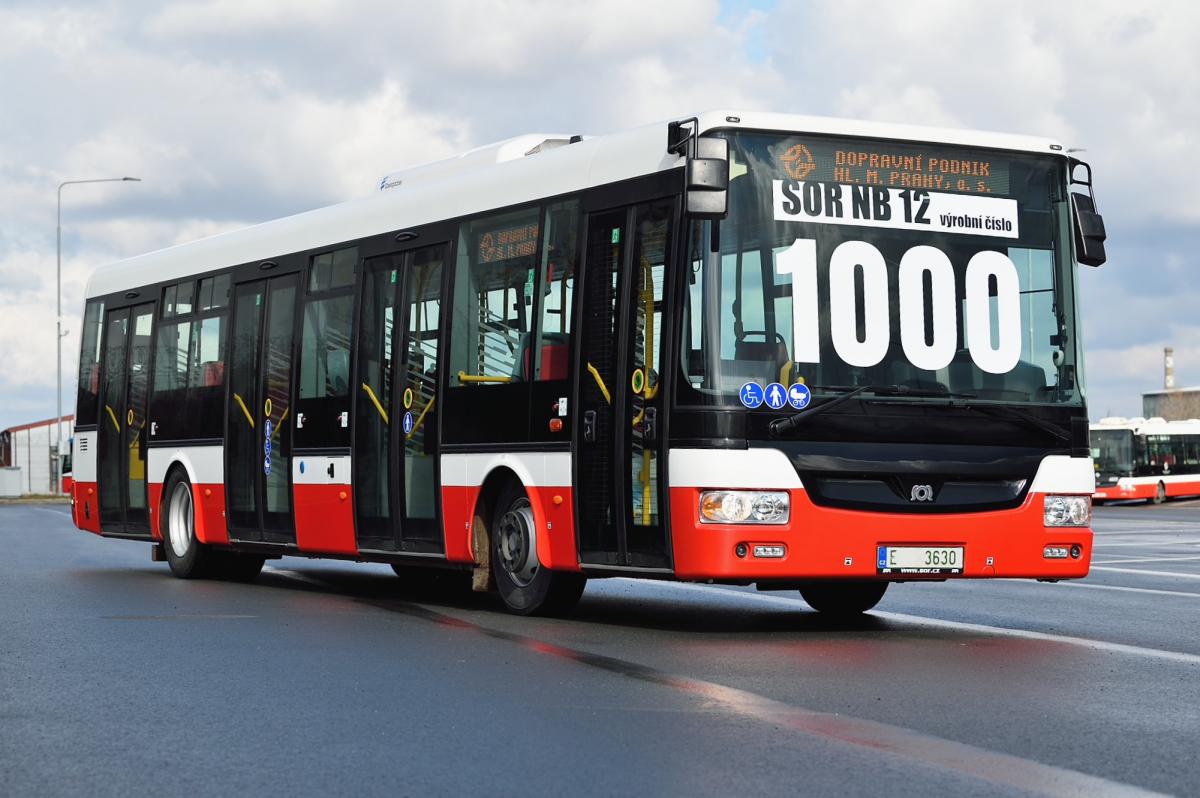 DPP dnes převzal poslední autobus SOR NB 12 s výrobním číslem 1000