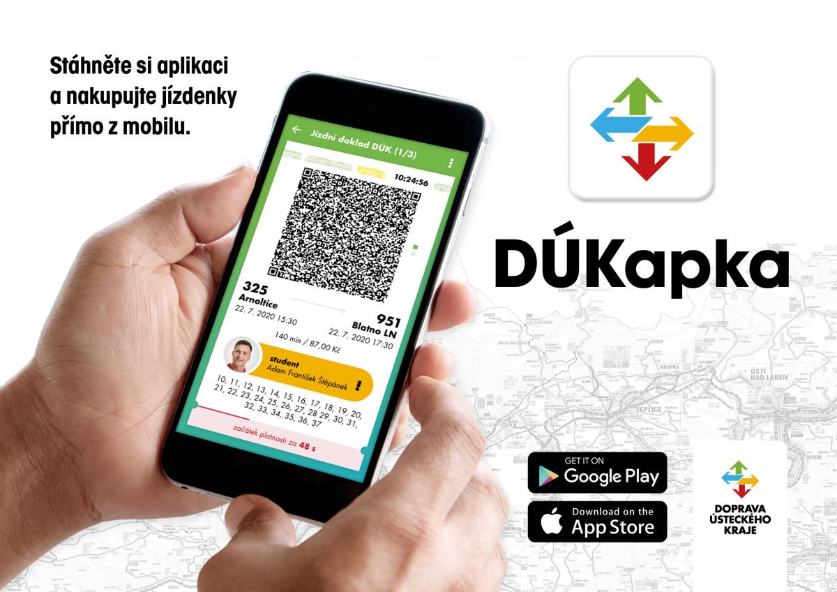 Doprava Ústeckého kraje spustila pro veřejnost mobilní aplikaci DÚKapka 