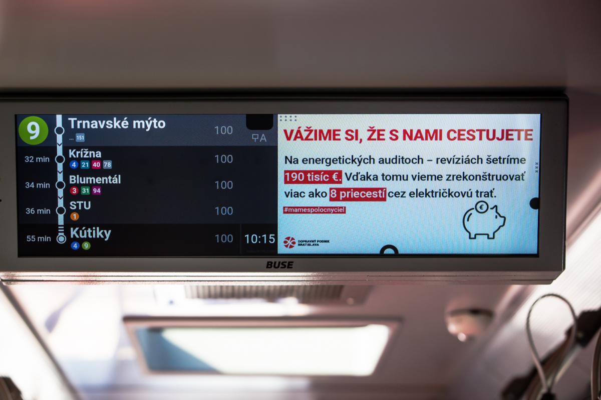 Informační systém BUSE na nových autobusech Dopravního podniku Bratislava 