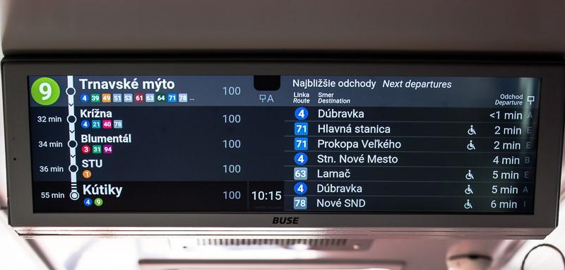 Informační systém BUSE na nových autobusech Dopravního podniku Bratislava 