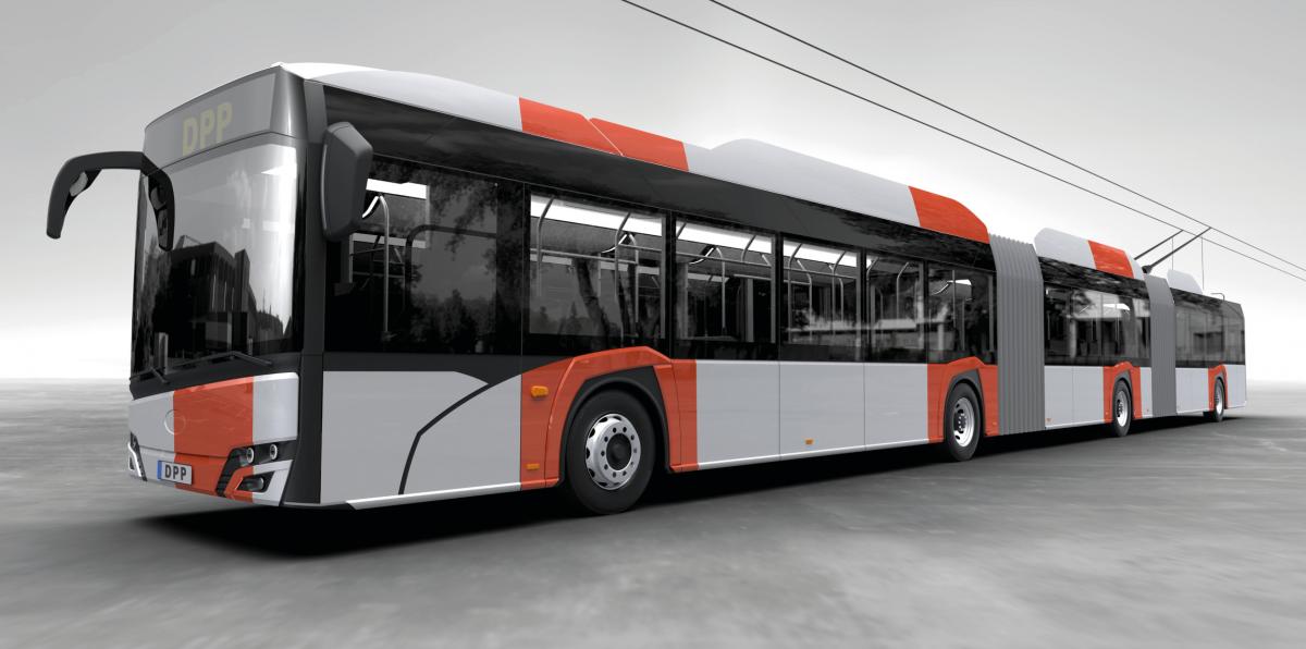 Na budoucí trolejbusové lince na Letiště Praha budou jezdit velkokapacitní vozidla Škoda-Solaris 