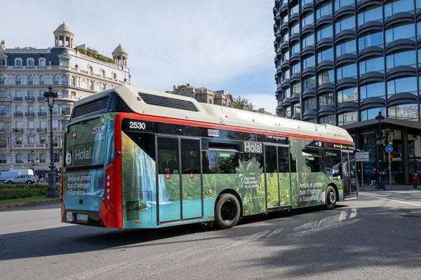 První elektrický autobus na vodík v Barceloně