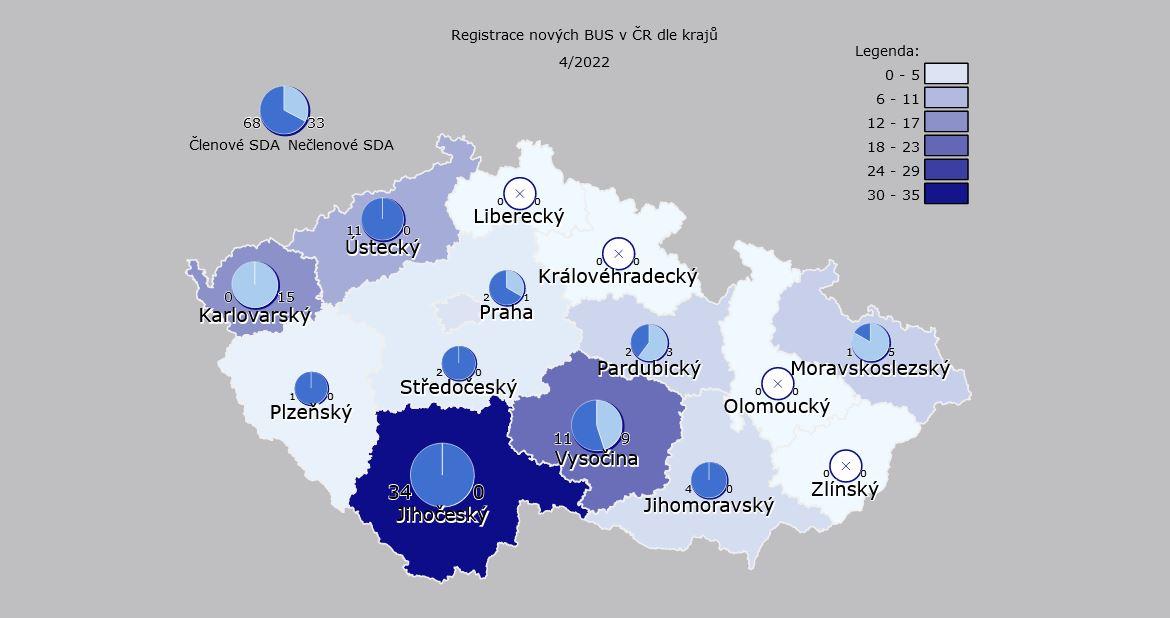 Registrace autobusů v ČR za duben 2022