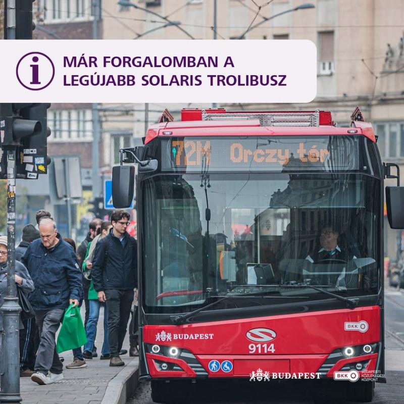 Do Budapešti přijíždějí další nové trolejbusy Solaris-Škoda