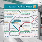 Nový digitální informační systém pro cestující v nové soupravě metra ve Vídni