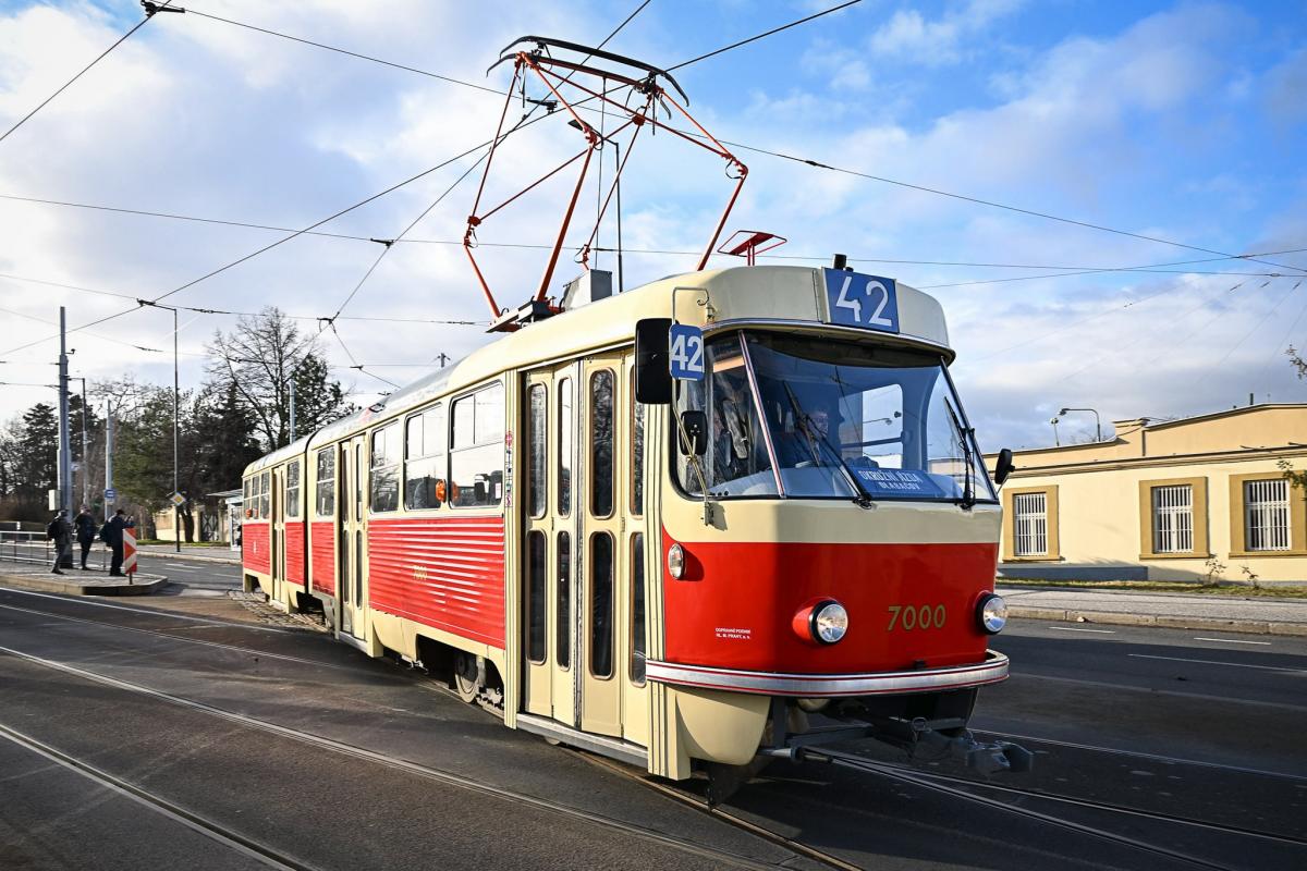 V neděli 5. února vyjede v Praze tramvaj Tatra K2 na historické lince č. 42