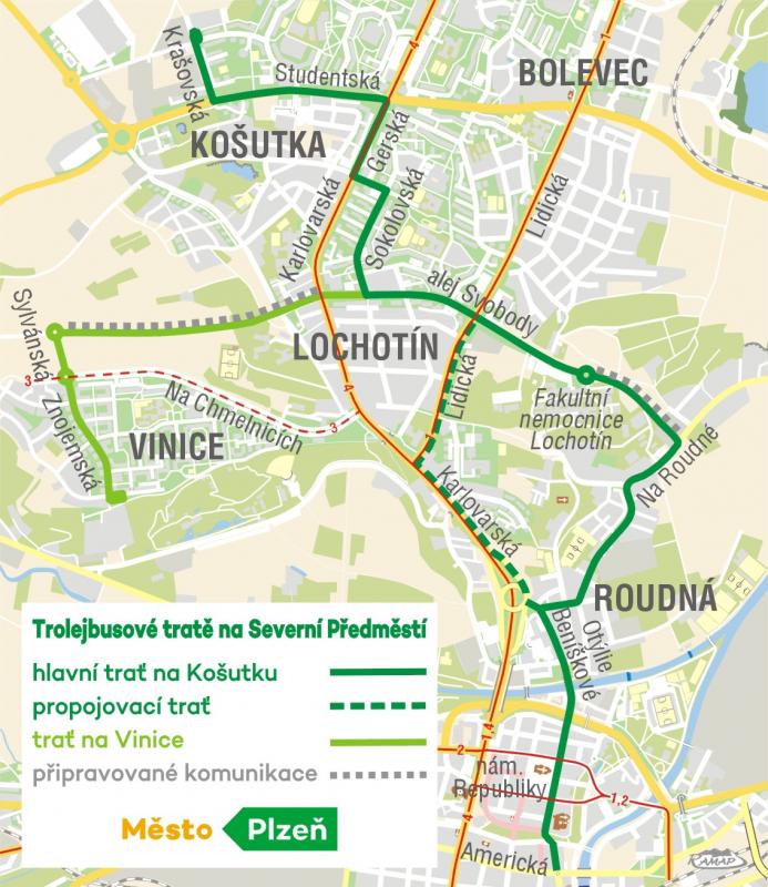 Návrat trolejbusové dopravy na Severní Předměstí v Plzni