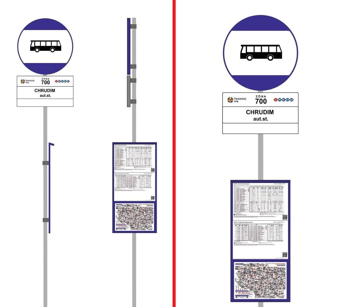 Nové značení autobusových zastávek v Pardubickém kraji