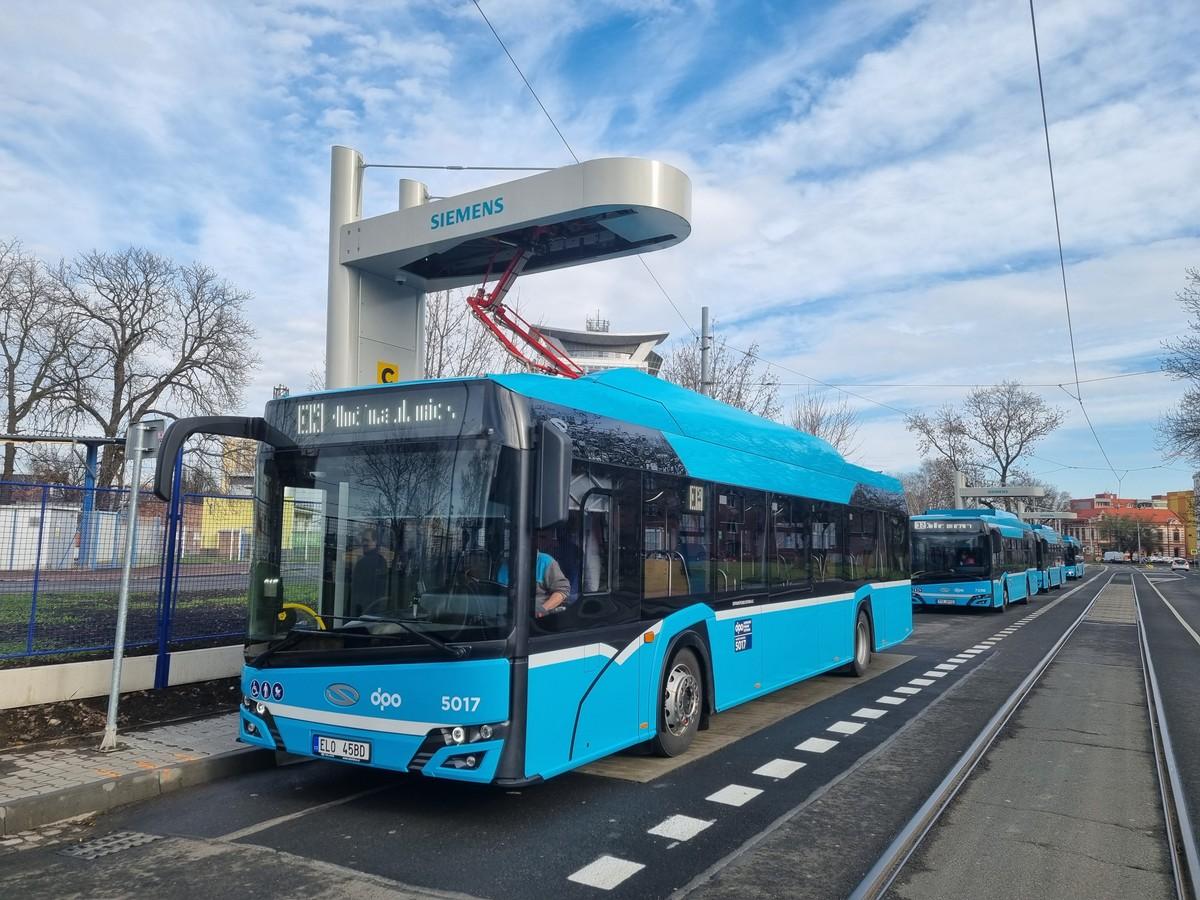 Elektrobusy v Ostravě mají nově tři dobíjecí místa