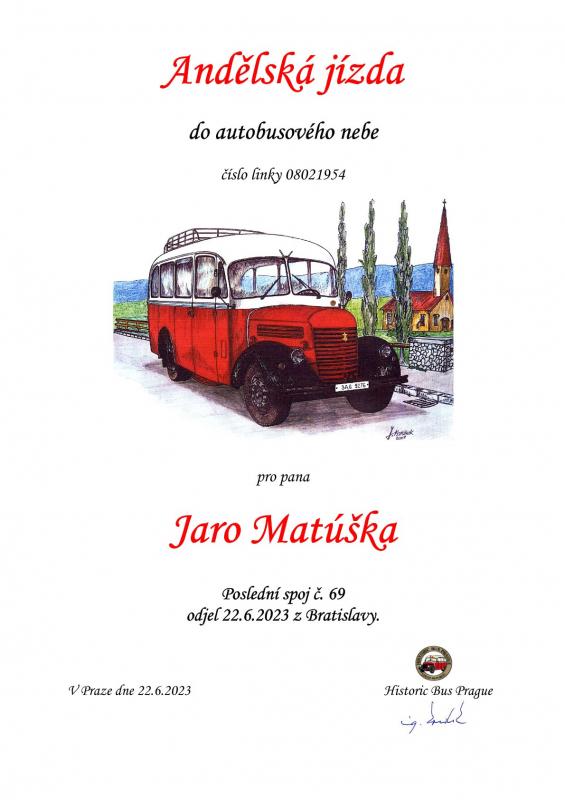 Do dopravního nebe odešel Jaro Matúšek, veteránista a kreslíř