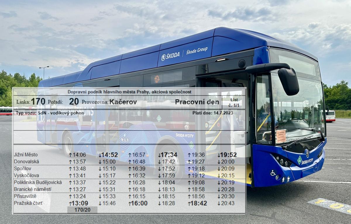 14. července vyjíždí v pražské MHD autobus na vodíkový pohon