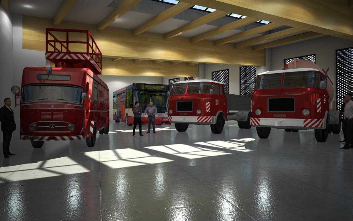 Výstavní hala pro autobusy Muzea MHD ve Střešovicích by měla stát v roce 2025