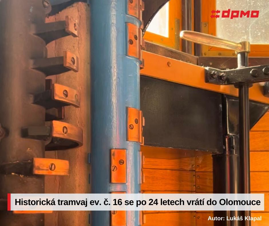 Historická tramvaj č. 16 se po 24 letech vrátí do Olomouce