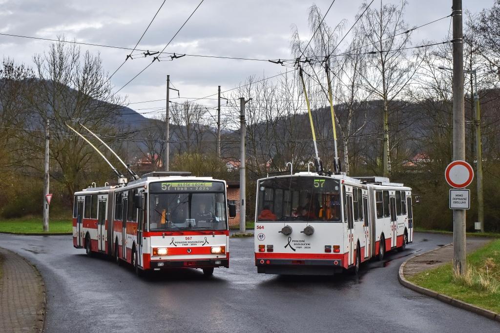 Ústí nad Labem se rozloučilo s trolejbusy Škoda 15 Tr