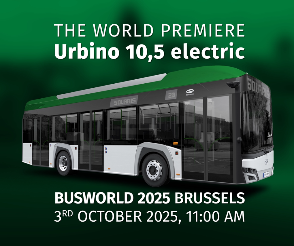 Solaris Urbino 10,5 electric na Busworld Europe ve světové premiéře  