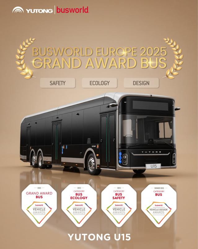 Nejvýznamnější ceny Busworld Europe 2025 si odveze Yutong 