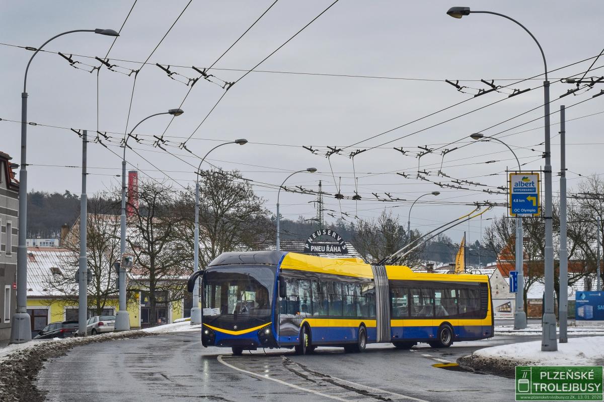Nové teplické trolejbusy Škoda 33 Tr jezdí po Plzni