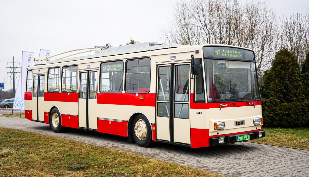 Původní opavský trolejbus Škoda 14Tr v Tychám po renovaci