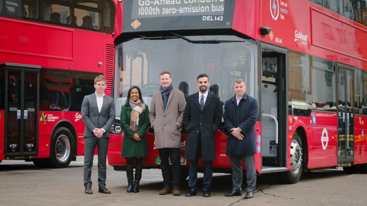 Londýnská flotila Go-Ahead dosáhla milníku 1 000 autobusů s nulovými emisemi 