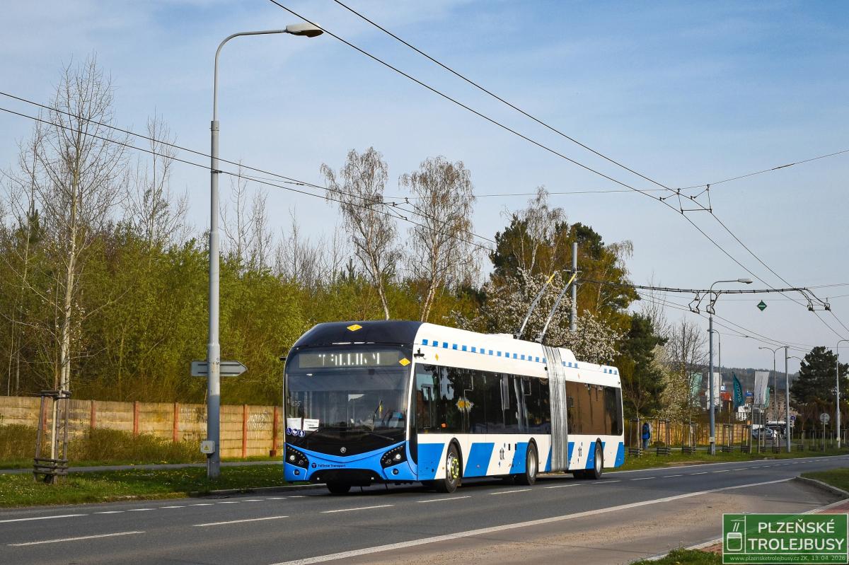 Škoda Electric testuje v Plzni kloubový trolejbus 33Tr pro Tallinn