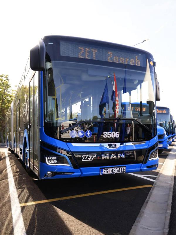 Dopravní podnik v Záhřebu převzal 62 nových elektrobusů