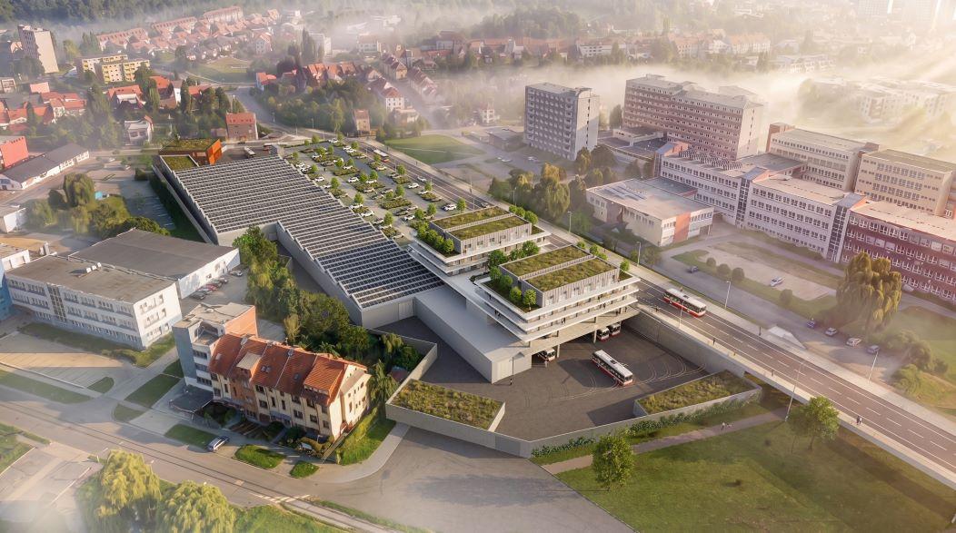 Brněnská vozovna Komín se promění v moderní areál nejen pro trolejbusy
